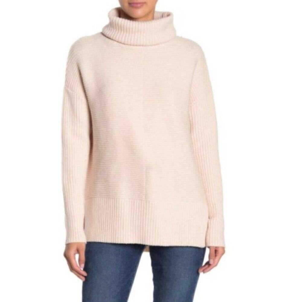 NEW Sweet Romeo Size Small Pink Cool Girl Ribbed Knit Turtleneck Sweater